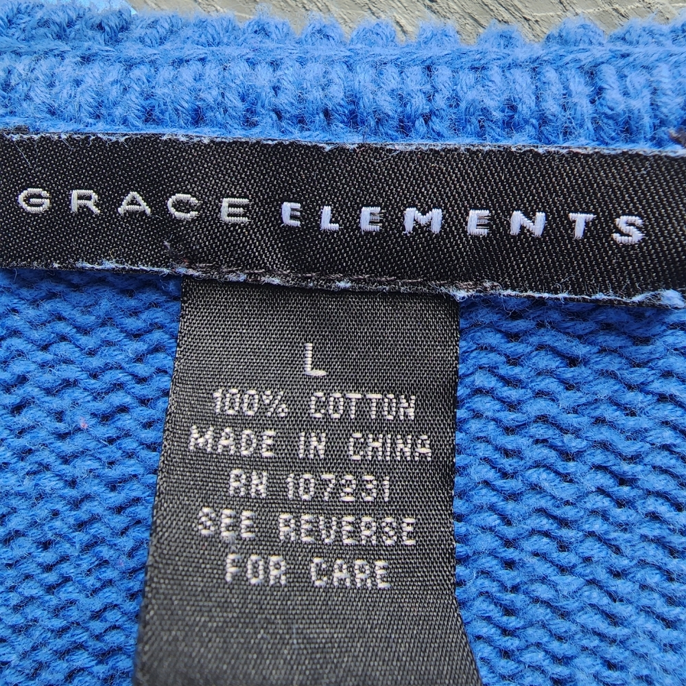 L Ruffle blue sweater - Picture 6 of 14